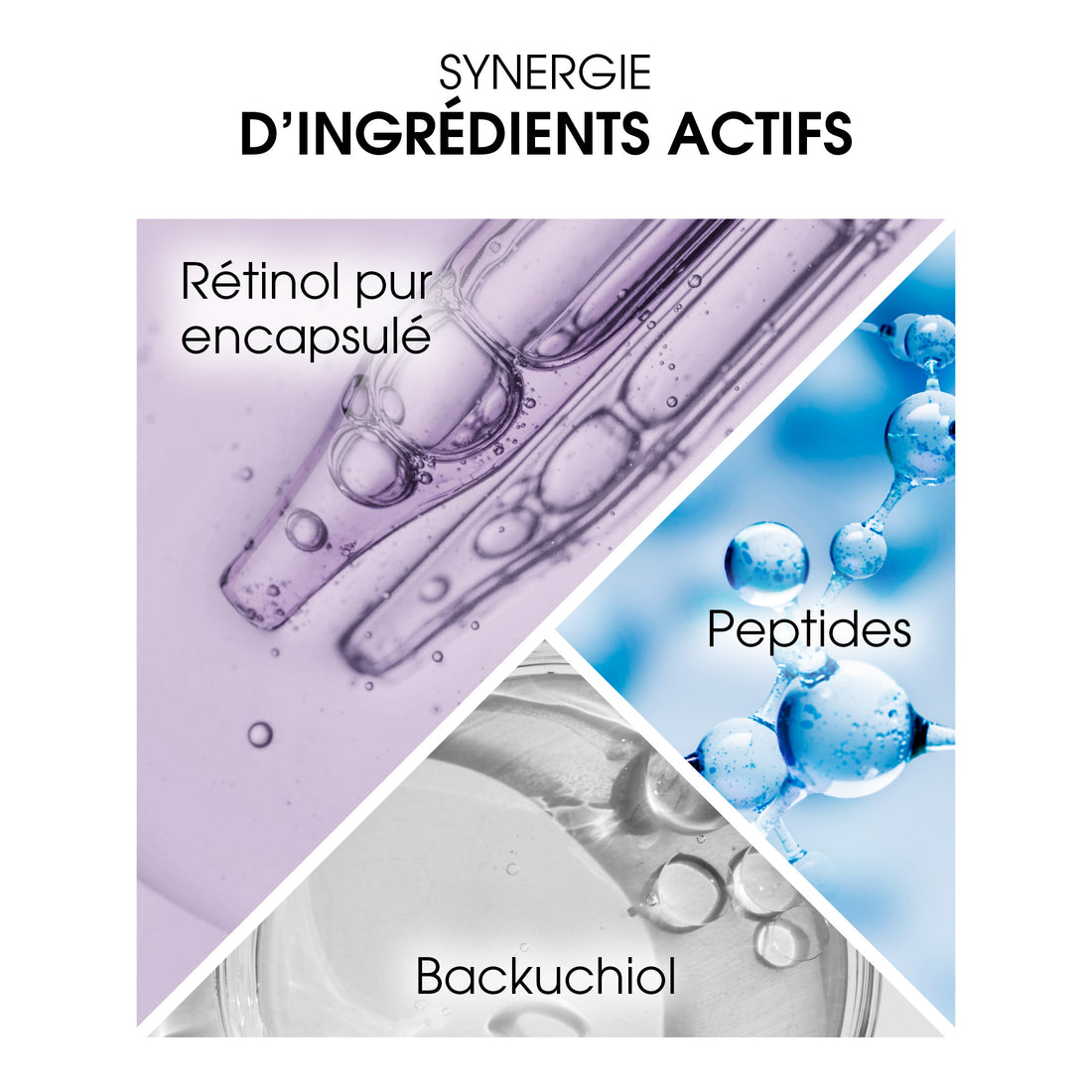 synergie ingredients retinol peptides acide hyaluronique